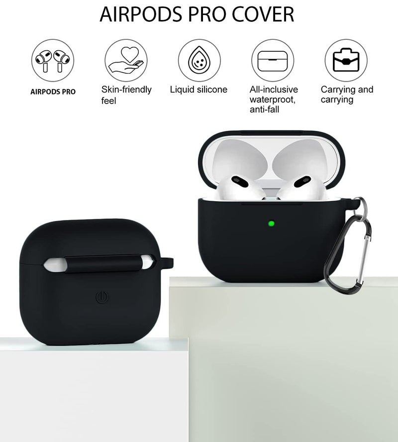 Boxome Case Cover for Apple AirPods Pro 1 | Silicone Case with Inner Microfiber Lining & Keychain Hook| Only for Apple Airpods | Dark Purple - Image 5