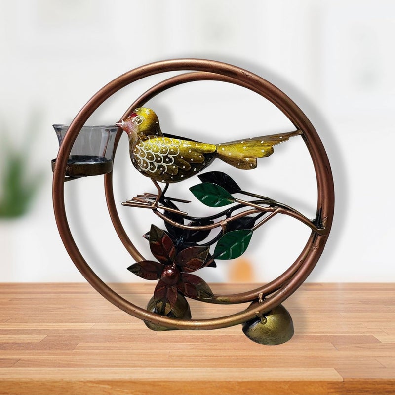 Digi Arts Store Tea Light in Ring with Bird Candle Holder 27x9x26 cm Home Decor Showpice  - Image 1