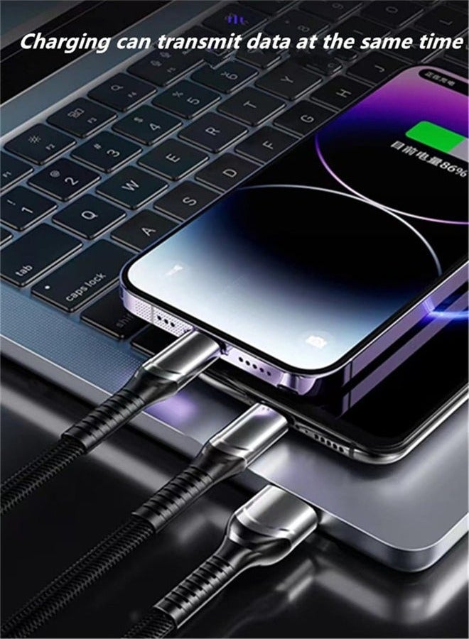 In Air 3-in-1 USB Fast Charging Cable - 100W Power Super Fast Charger Cords Universal Phone Charger, Multiple Charger Wire for Cellphone, Tablets and More 1.2 Meters Long - Image 3