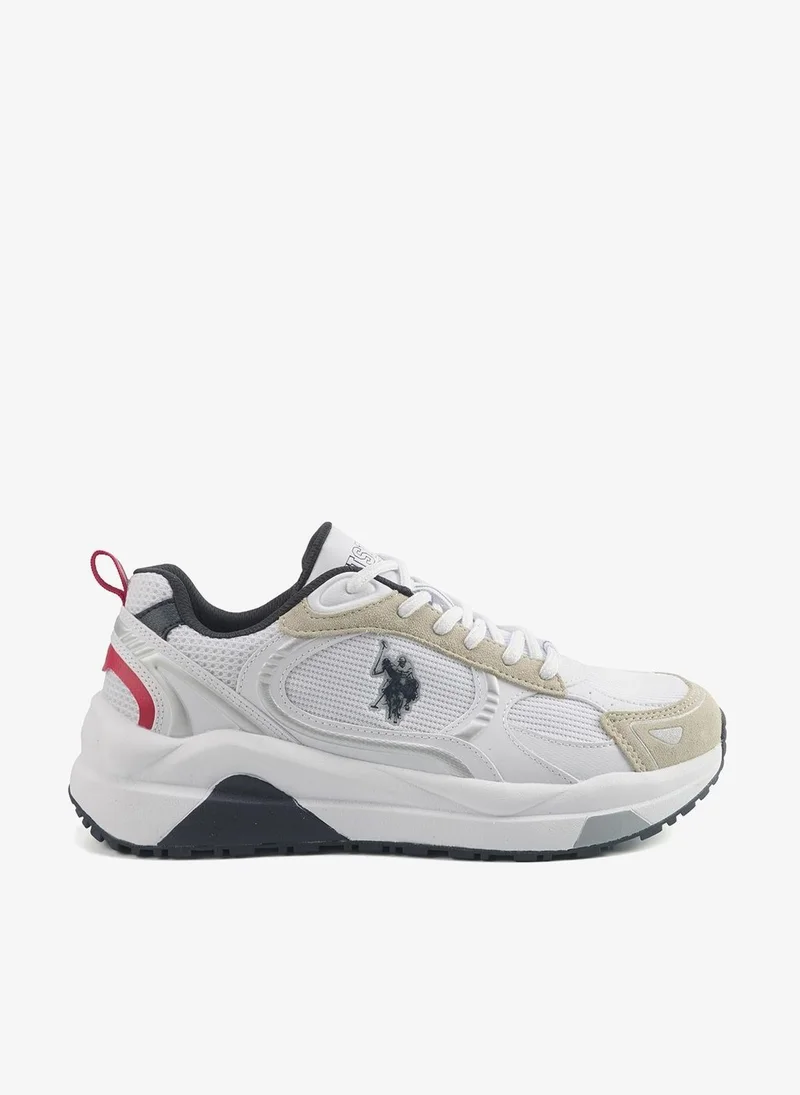 Men's White Low-Top Sneakers - Compression Cushioned Shoes with Iconic Design