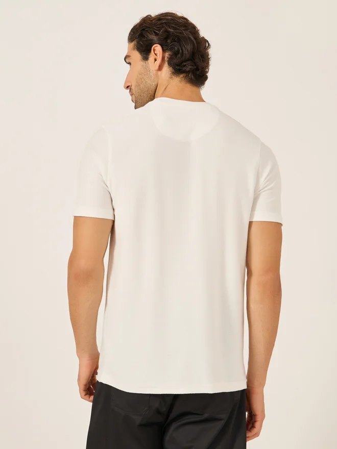 Fort Collins Fort Collins Men White Applique Detail Short Sleeves T-Shirt