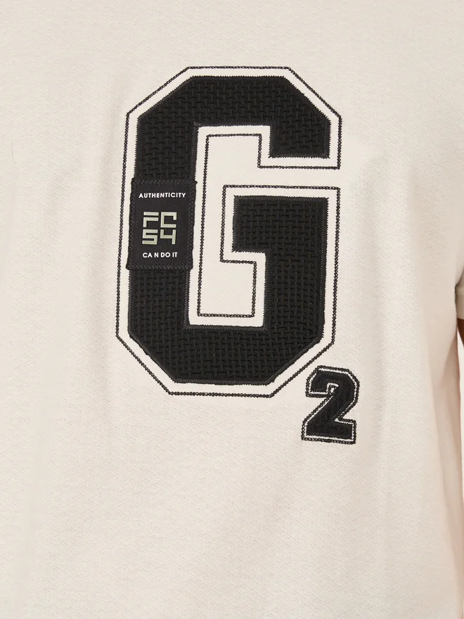 Fort Collins Fort Collins Men White Applique Detail Short Sleeves T-Shirt