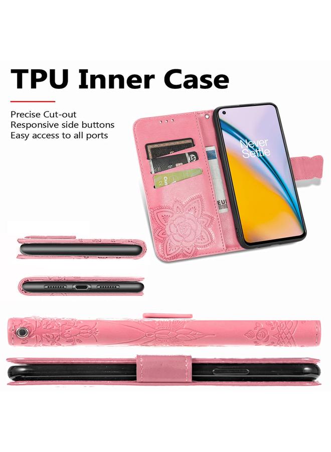 S-TOP Butterfly Love Flowers Embossed Horizontal Flip Leather Case with Holder & Card Slots & Wallet & Lanyard For OnePlus Nord 2 5G - Image 4