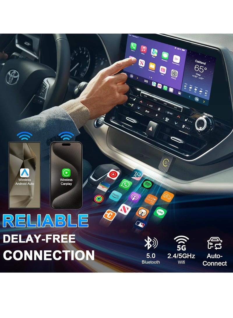 Arabest 2-in-1 Wireless Carplay Dongle for OEM Wired Carplay Android Auto Car, Mini Android Auto Wireless Adapter & Carplay Wireless Adapter, Wireless CarPlay Adapter for iPhone IOS 10+/Android 11+, USB-C/USB - Image 3