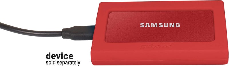 GETGEAR Silicone Bumper for Samsung T7, T7 Touch Portable SSD - 1TB, 2TB, 500GB, USB 3.2, Strong-Shock Absorbing, Slip-Resistant-Red - Image 4