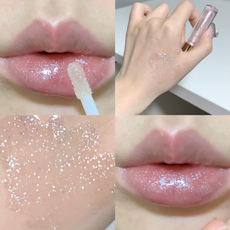 Petansy Shimmery Glitter Moisturizing Lip Gloss Nourishing Lipstick Set 5 Colors Lip Plumper Lip Gloss Hydrating Lip Glow Oil Shiny Glitter Sparkly Glossy Set - Image 5