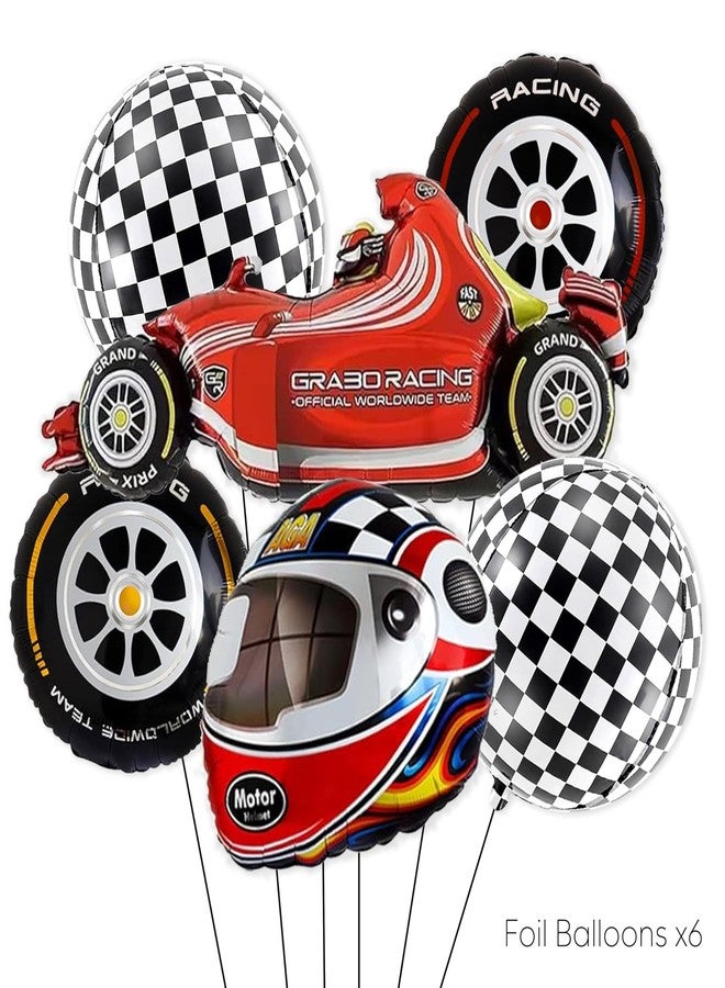 Fayoo 105Pcs Race Car Birthday Party Decorations, Race Car Balloon Garland Kit and Checkered Flag Party Supplies, Cupcake Toppers Party Decorations Set for Boys Girls Car Party Theme Decoration - Image 5