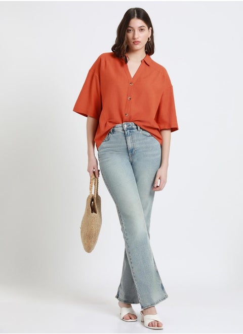 Rust Shirt for Women - Regular Fit, Trendy