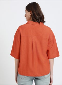 Dennis Lingo Rust Shirt for Women - Regular Fit, Trendy  - Image 3