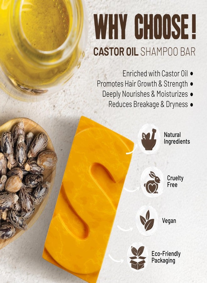 Herbishh Castor Oil Shampoo Bar - Nourishing Solid Shampoo Bar for Hair Growth & Thinning Hair - Castor Oil Soap for Healthy Moisturized Scalp - Natural & Organic Soap for Women & Men 3.53 oz - Image 2