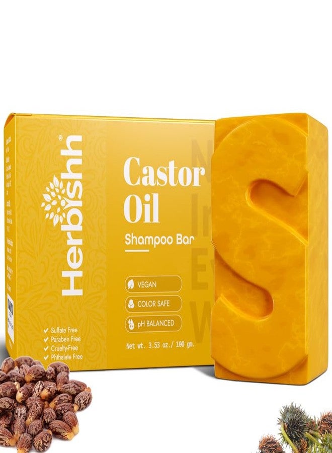 Herbishh Castor Oil Shampoo Bar - Nourishing Solid Shampoo Bar for Hair Growth & Thinning Hair - Castor Oil Soap for Healthy Moisturized Scalp - Natural & Organic Soap for Women & Men 3.53 oz - Image 1