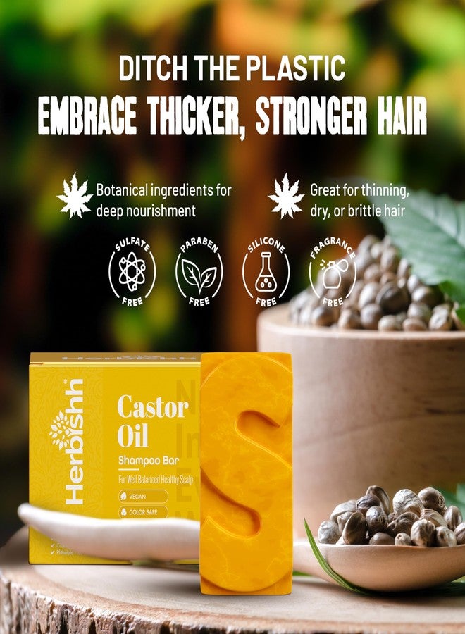 Herbishh Castor Oil Shampoo Bar - Nourishing Solid Shampoo Bar for Hair Growth & Thinning Hair - Castor Oil Soap for Healthy Moisturized Scalp - Natural & Organic Soap for Women & Men 3.53 oz - Image 4