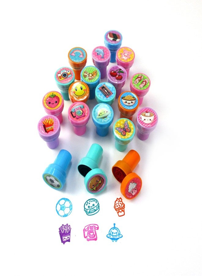 TINYMILLS 50 Pcs Assorted Kawaii Cute Stamps for Kids - Trendy Self-Ink Stamps for Birthday Party, Carnival, School & Classroom Rewards Teacher Treasure Box - Image 4