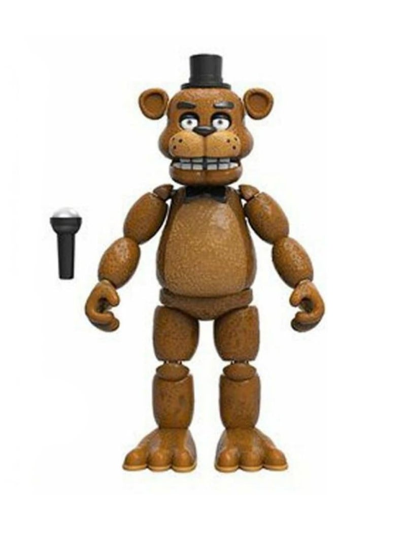 Nights Freddy Action Figure Articulated FNAF Figure Joints Moveable Action Figure Gift, Desktop Decorations - Freddy Brown  - Image 1