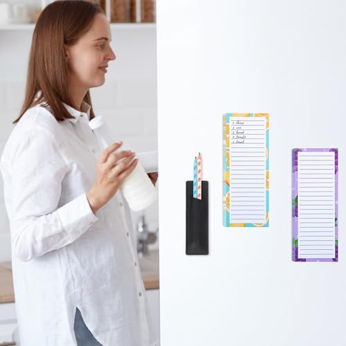 Thboxes 4 Pack Magnetic Note Pad for Fridge with Pen Holder, Totally 200 Sheets Grocery List Magnet Pad for Refrigerator Magnetic Shopping List Pad（Fruit Design） - Image 5