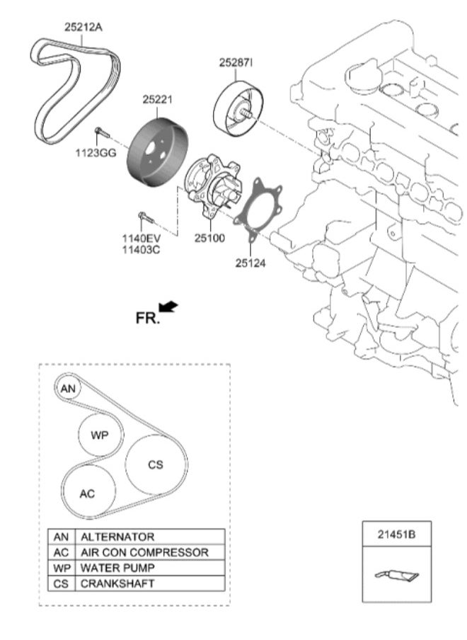 KIA Genuine Hyundai / KIA BELT V  - Image 1