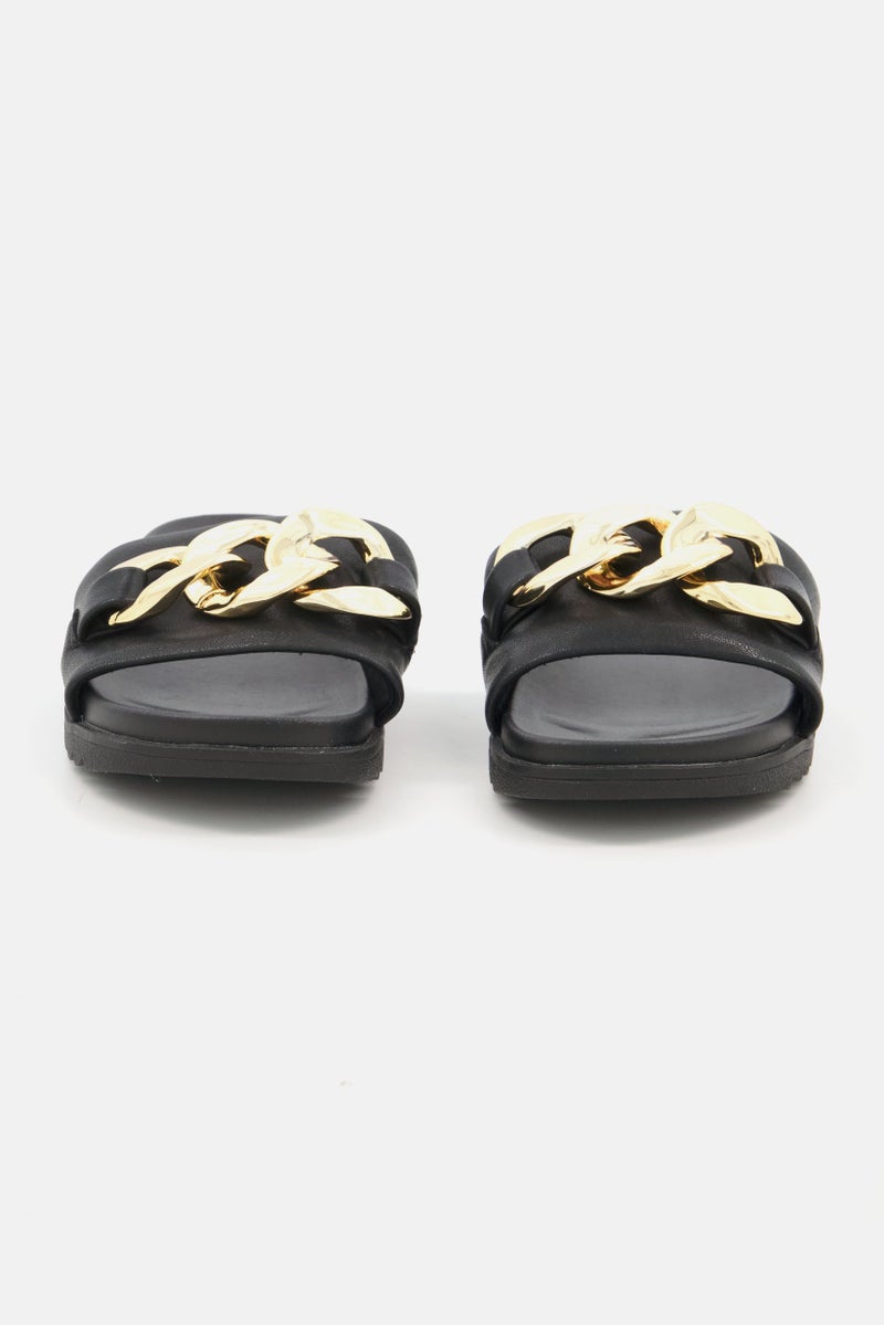 INC Kids Girl Slide Sandals, Black - Image 3