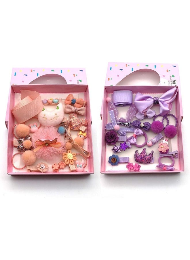 Scettar Baby Girl's Hair Clips Cute Hair Bows Baby Elastic Hair Ties Hair Accessories Ponytail Holder Hairpins Set For Baby Girls Teens Toddlers, Assorted styles, 36 pieces Pack (Purple) - Image 2
