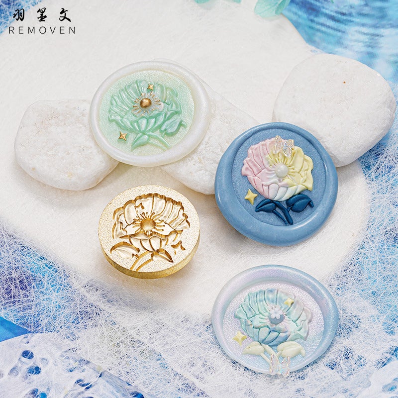 Feather Ink Original Fire Paint Seal Head Christmas Relief Ocean Series Water Things Sealing Wax Decorative Seal Gift - Image 5