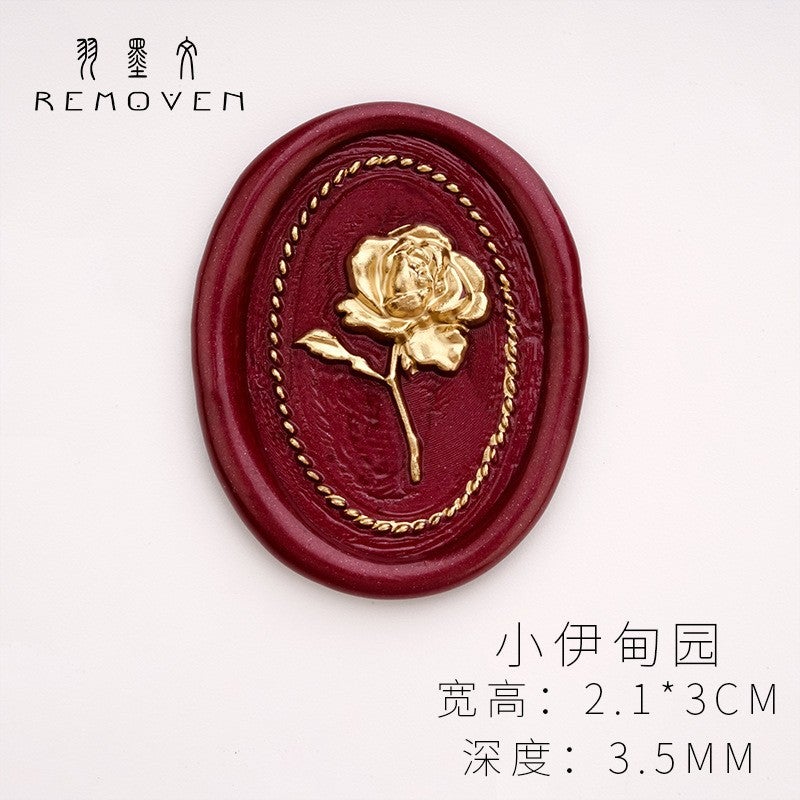 Feather Ink Original Fire Paint Seal Head Christmas Relief Ocean Series Water Things Sealing Wax Decorative Seal Gift - Image 1