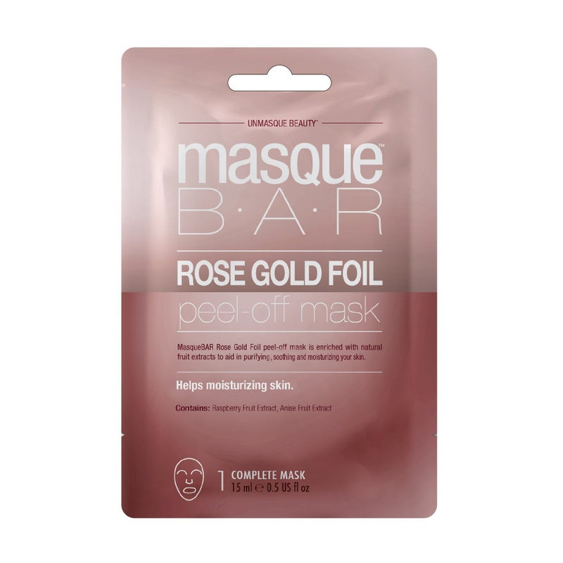 Masque Bar Rose Gold Foil Peel Off Mask  Sachet  041 Fluid Ounce