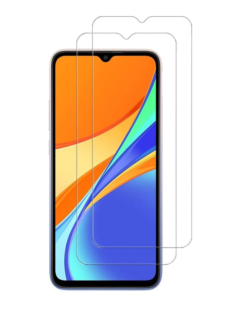 Super 2 Pieces Tempered Glass Screen Protector Clear Designed For Xiaomi Redmi 9C Full Screen Coverage And Bubble Free - Image 1