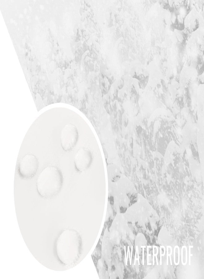 Funnytree 72" x 72" Snowflake Christmas Shower Curtain Set Natural Winter Forest Snowfall Bathroom Curtain Waterproof Bathtub Sets Home Decor with 12 Hooks - Image 3