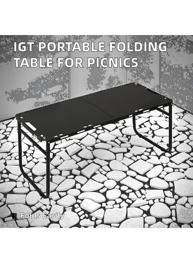 BlueFire IGT Portable Iron Folding Table - One-Second Setup Lightweight Outdoor Camping Table for Picnics, Tea Parties & Travel | Durable, Foldable & Compact Square Design with Protective Mail Packaging - Image 3