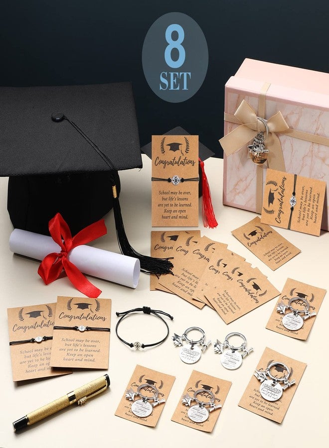 Yinkin 16 Set Graduation Gifts Bulk Includes 8 Pcs Compass Bracelets and 8 Pcs Graduation Keychain Class of 2025 Graduation Souvenir Gifts for Congrats Grad 2025 Graduate College High School Students - Image 4