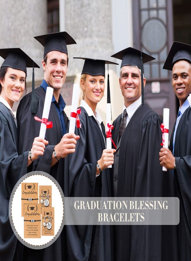 Yinkin 16 Set Graduation Gifts Bulk Includes 8 Pcs Compass Bracelets and 8 Pcs Graduation Keychain Class of 2025 Graduation Souvenir Gifts for Congrats Grad 2025 Graduate College High School Students - Image 5