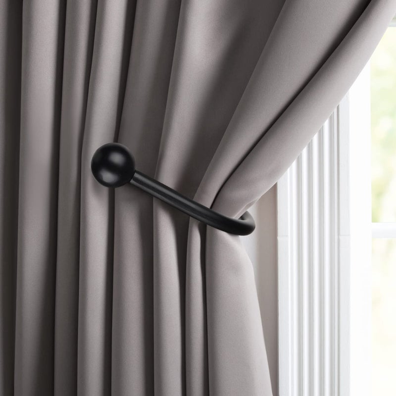 gobutend Curtain Holdbacks 4 Pcs Curtains Holder Wall Mounted Drapery Tiebacks Retro Window Hook For Home Decor Matte Black - Image 2