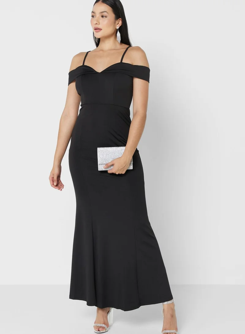 ELLA Cold Shoulder Mermaid Cut Dress