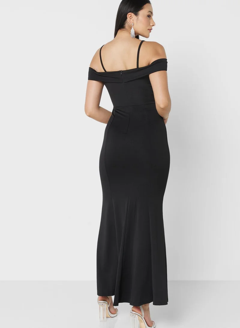 ELLA Cold Shoulder Mermaid Cut Dress