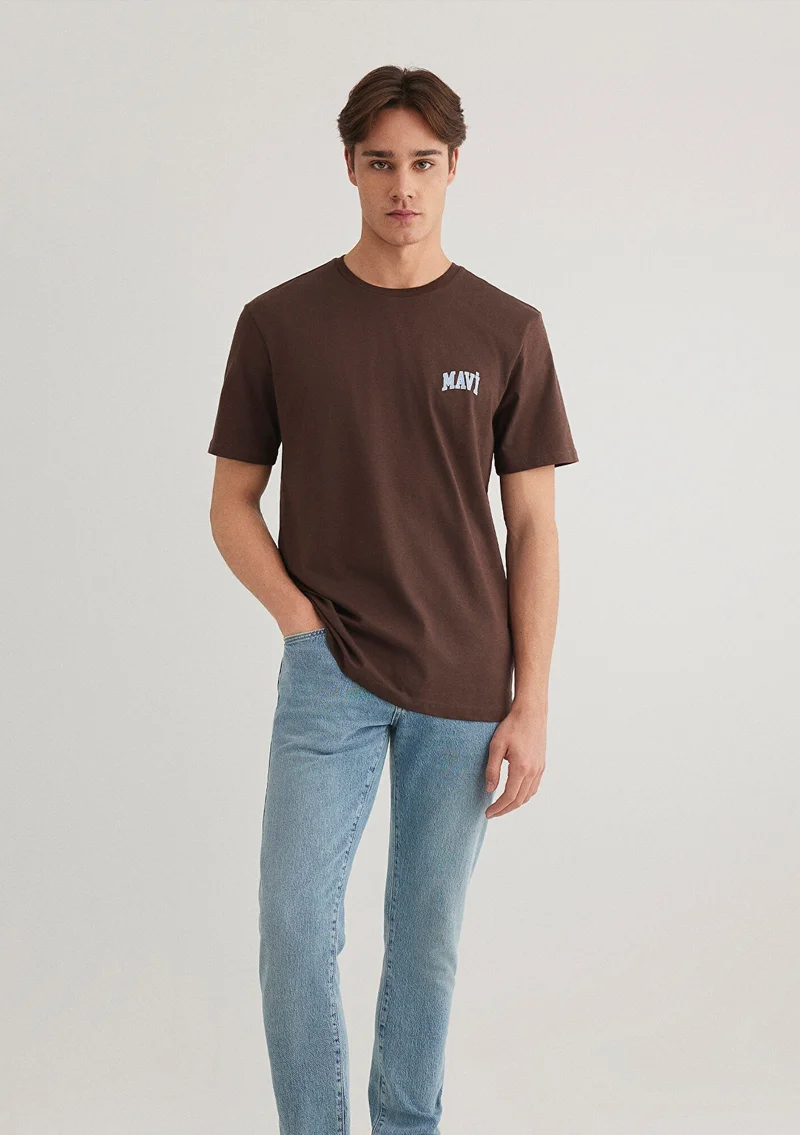 MAVI Mavi Logo Printed Brown T-Shirt