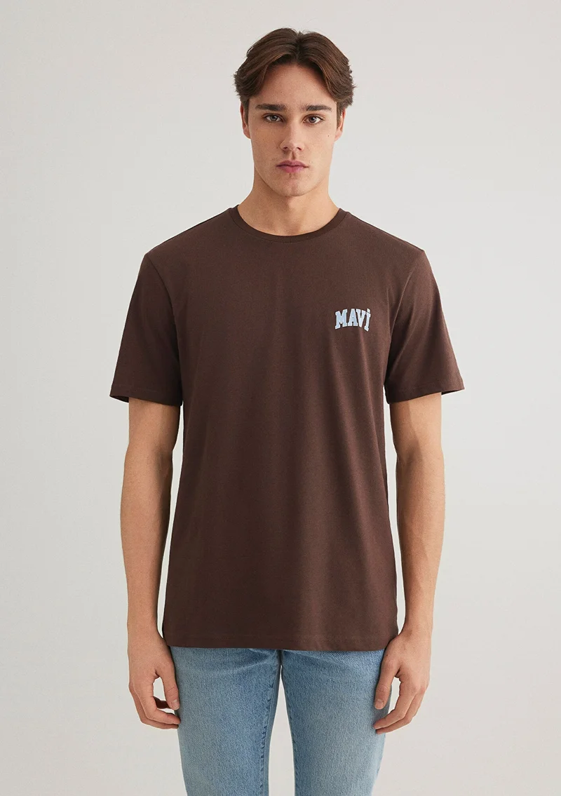 MAVI Mavi Logo Printed Brown T-Shirt