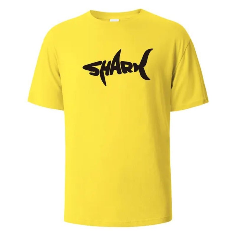 Shark Funny Print Men'S Street Short Sleeve Hip Hop Punk Style Casual Top T-Shirt - Image 1