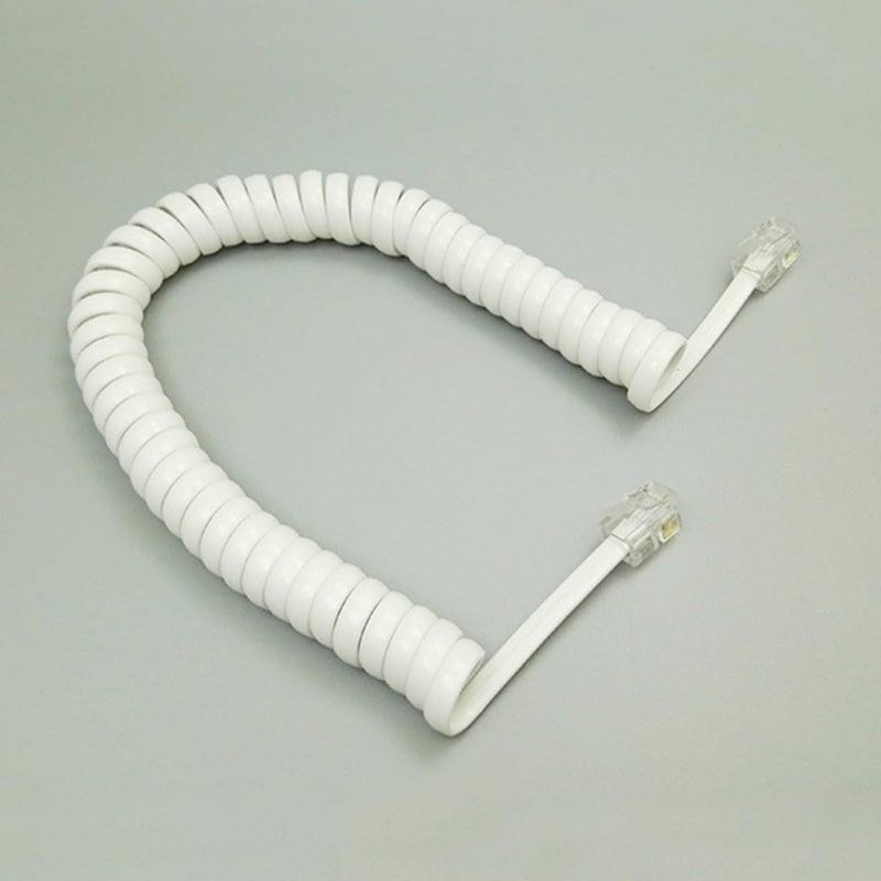 12pcs Coiled Telephone Receiver Cable 2m Curly Phone Cord Anti-Tangle Line Cable for Landline Phones with Black White Red Receiver Extension Cord Set - Image 4