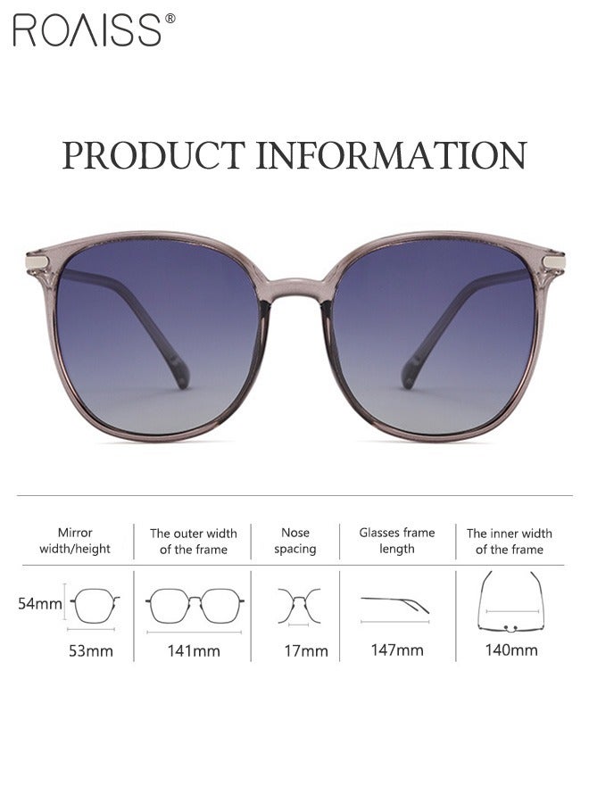 roaiss Women's Polarized Large Frame Sunglasses, UV400 Protection Round Sunglasses with Heart Pattern, Pearl Decorated Temples, Stylish Anti-glare Eyewear for Street Photography - Image 3