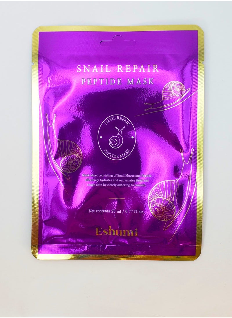 Korean product Mask sheet consisting of snail mucas and peptide effectively hydrates and rejuvenates tired and rough skin by closely adhering to nourish