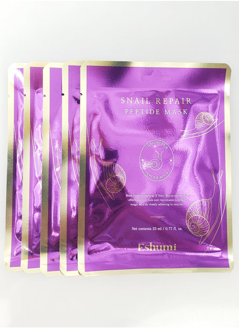Korean product Mask sheet consisting of snail mucas and peptide effectively hydrates and rejuvenates tired and rough skin by closely adhering to nourish