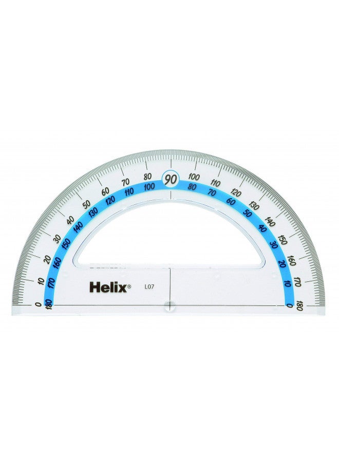 Helix Professional Shatter-Resistant 180 Degree Protractor, 6 inch / 15cm (12071)