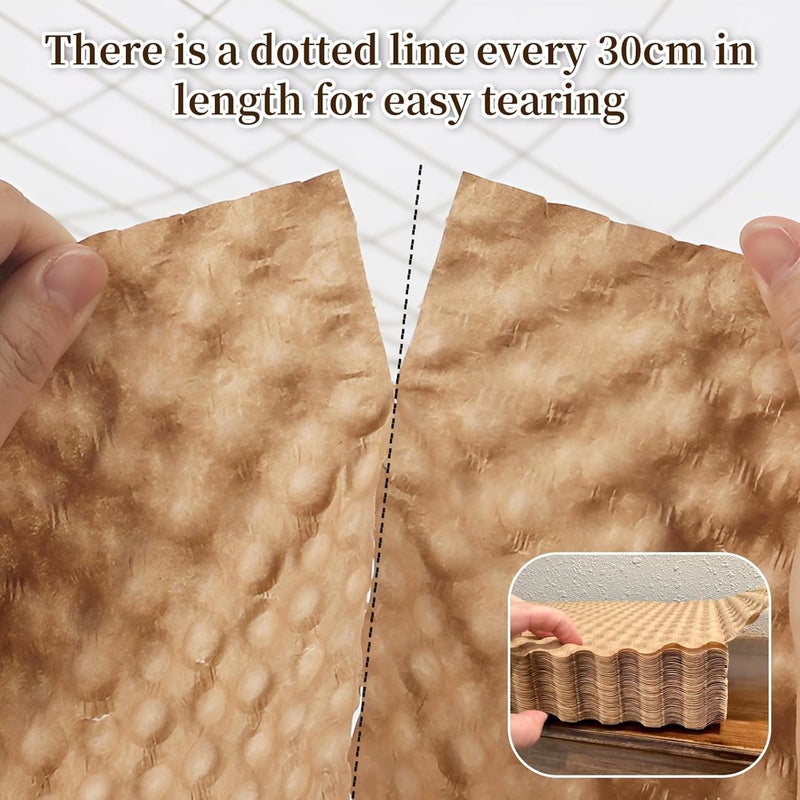 Shinok Paper Bubble Wrap Eco Cushioning Wrap, Packing Supplies for Moving Shipping and Storing Delicate Items, Filler for Moving Boxes, Alternative to Plastic Bubble (47.5ft) - Image 3
