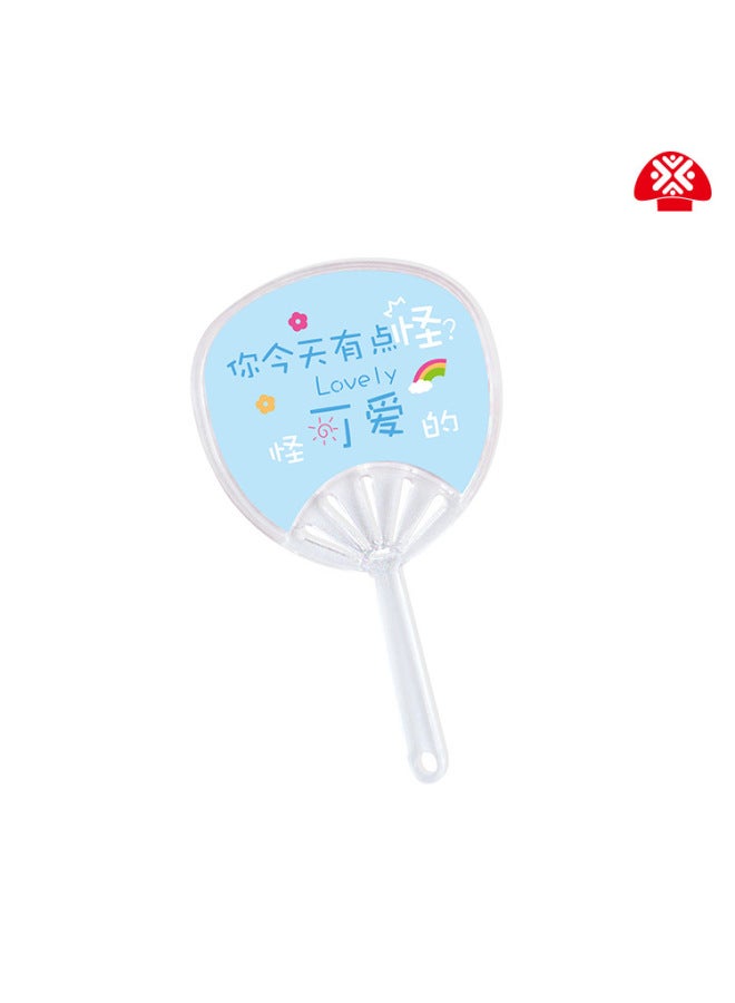 Loquat 1:12 Dollhouse Dollhouse Scene Props Plastic Fan OB11 GSC Miniature Mini Food Play Fan-Color:12 Points Transparent Blue - Image 1