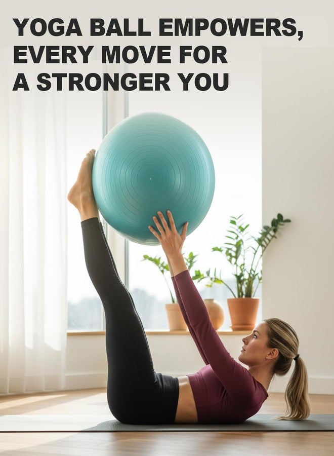 Trideer Exercise Ball Yoga Ball - Office Seating & Balance Ball Chair, Stability Ball for Pilates, Physical Therapy,Core Training & Balance Improvement & Stretching - Image 5