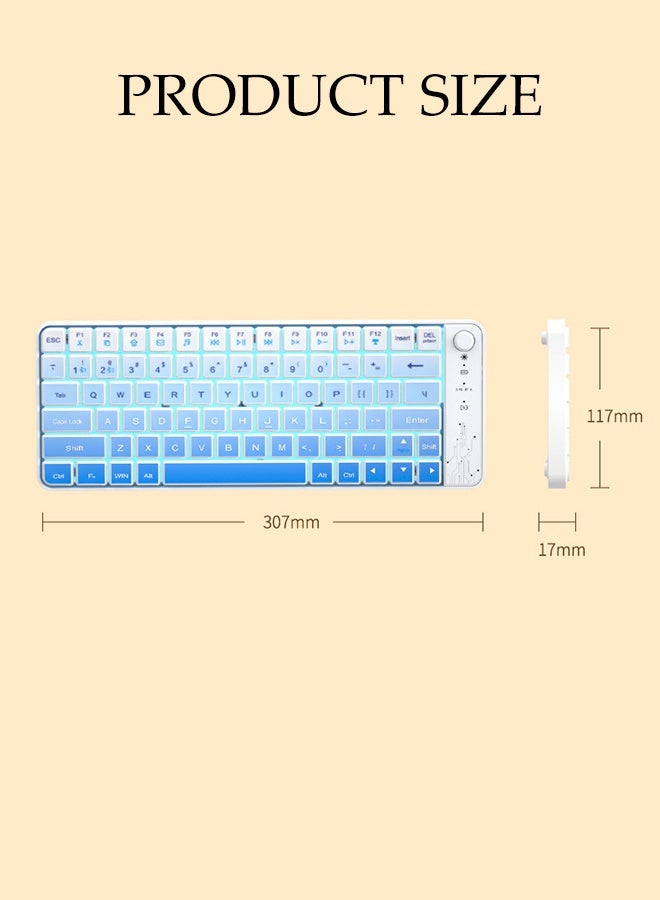 DUNISO Mechanical Gaming Keyboard 79 Key Wireless Rechargeable Bluetooth Dual-mode Keyboard RGB Silent Office Keyboard for PC Gaming and Working - Image 4