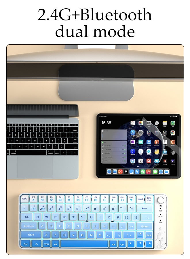 DUNISO Mechanical Gaming Keyboard 79 Key Wireless Rechargeable Bluetooth Dual-mode Keyboard RGB Silent Office Keyboard for PC Gaming and Working - Image 2