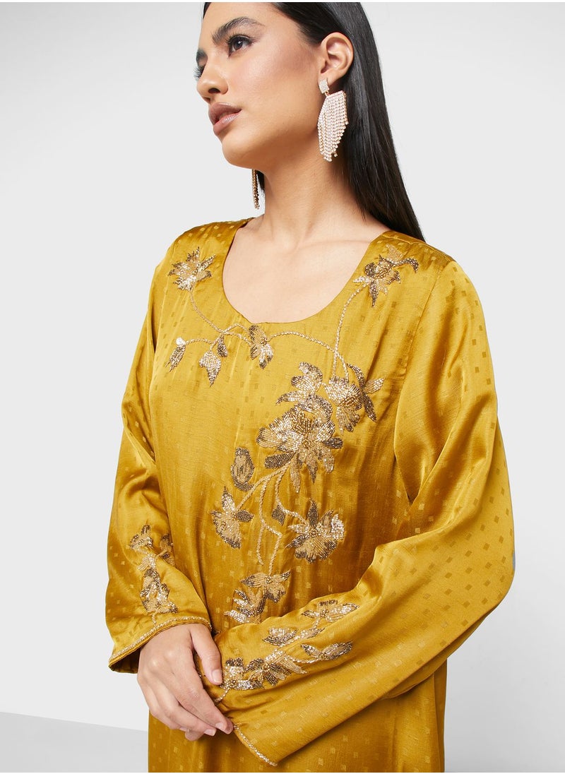 KASHKHA - Embroidered Knitted Jalabiya - Image 1