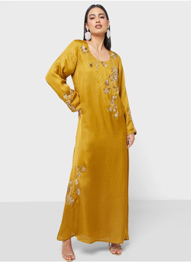 KASHKHA - Embroidered Knitted Jalabiya - Image 1
