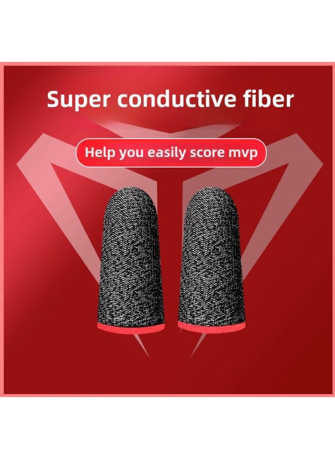 Generic Game Finger Sleeve E-sports Suitable For Eating Chicken Play Game Hand Travel Sweat-proof Non-slip Hand Thumb Sleeve-Product Color:Super God Red  - Image 1