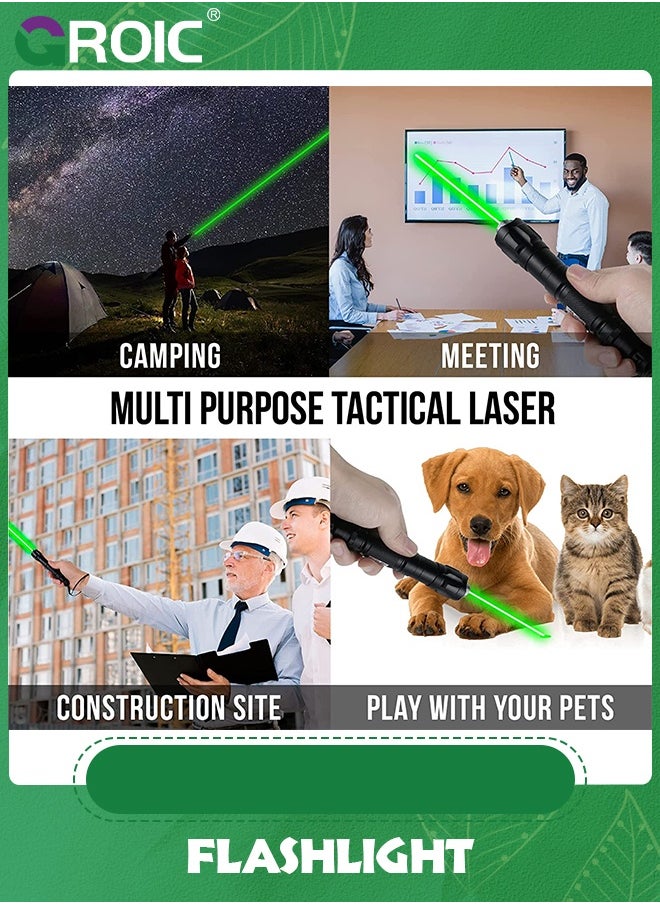 GROIC - Long Range Flashlights, High Power Pointer Flashlights, High Lumens, Compact and Rechargeable Flash Light Portable Pointer for Camping Hiking Outdoor Emergency - Image 1